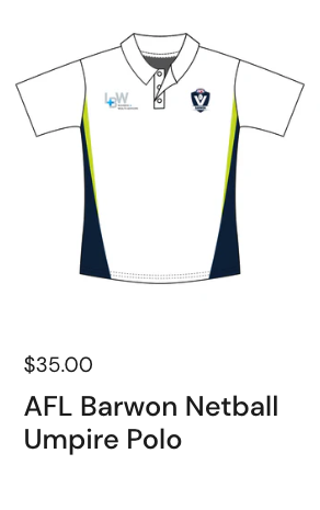 Netball Umpire Core Polo with Side Strip Design Your Own Custom
